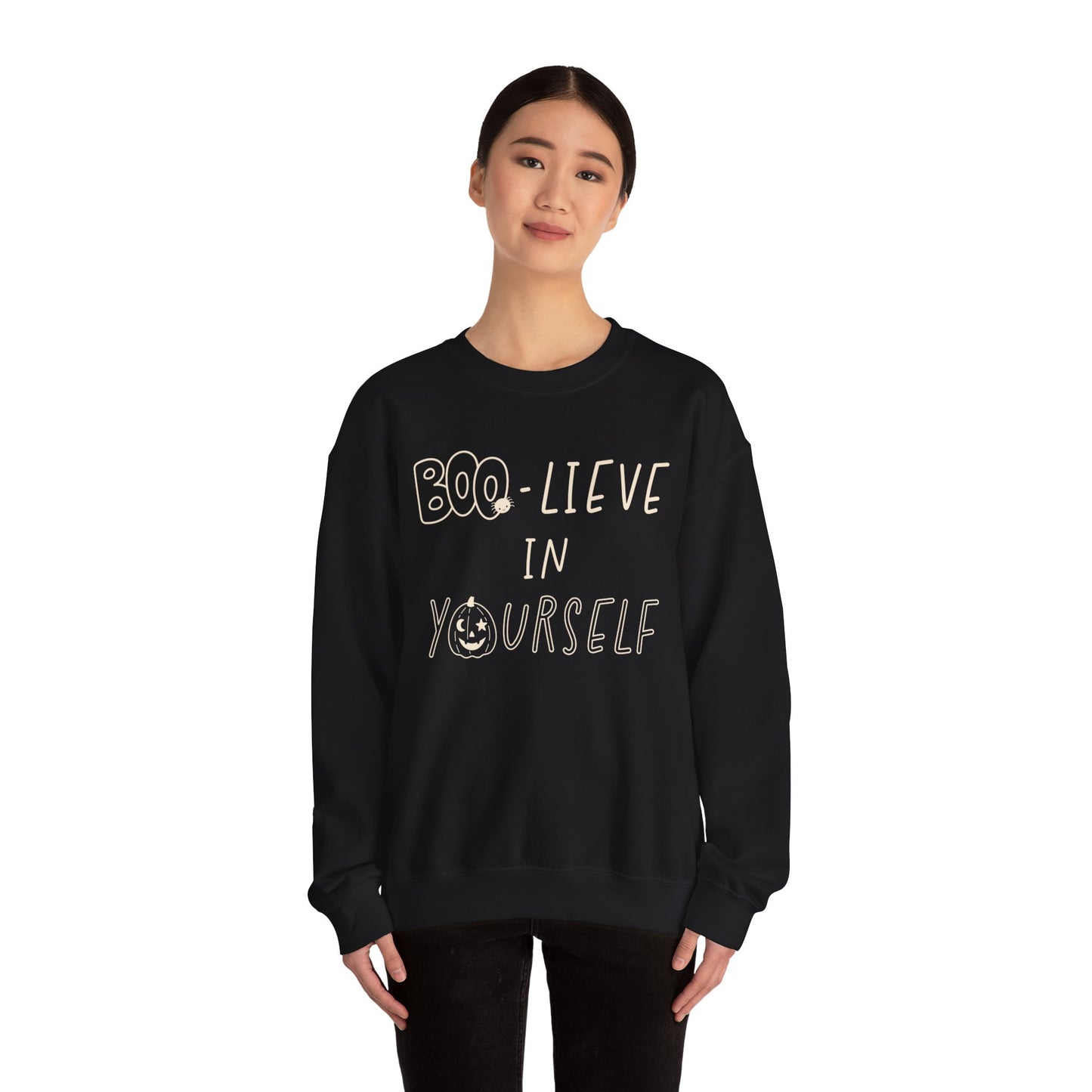 Boo-lieve in Yourself Halloween Unisex Heavy Blend™ Crewneck Sweatshirt